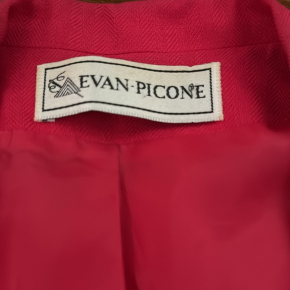 Vintage Evan Picone Suit Jacket Blazer Single Gold Button Hot Pink/Red Women’s 6 - Picture 4 of 8